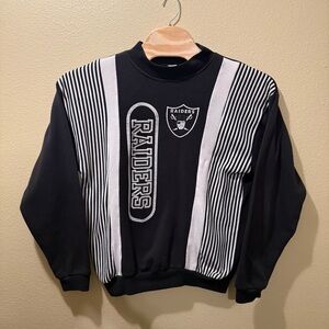 Men’s XL NFL Vintage Las Vegas Nevada Raiders Striped Pullover Sweater